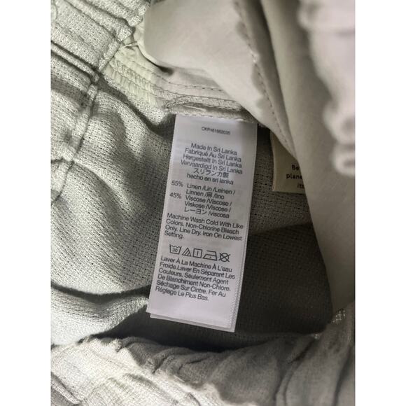 Madewell Linen Breeze Woven Pull-On High Rise Straight Pants in Sage Sz S - Picture 7 of 9